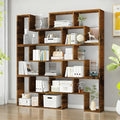 Expandable Bookcase with Adjustable Width,Wooden Room Divider Bookshelf,Standing Display Storage Organizer for Living Room,Study Room or Home Office
