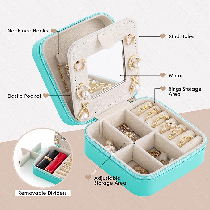 Birthday Gifts For Women - Initial Jewelry Box & Travel Case, Perfect for Wife, Girlfriend, or Graduation