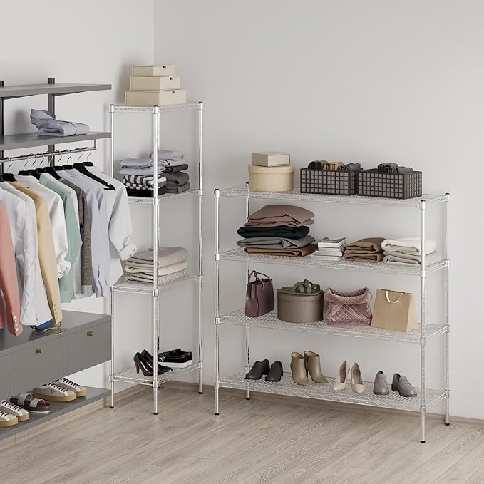 18" Deep x 54" Wide x 54" Height Wire Shelving Kit | 4-Tier | NSF Commercial Storage Rack Unit