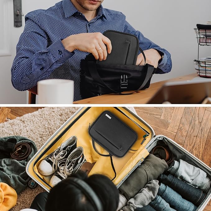 Lacdo USB Flash Drive Case Thumb Drive Holder Case Organizer Portable Electronic Accessories Storage Bag for SanDisk/SamData/Samsung USB Flash Drives Jump Drive Memory Stick, SD Card, Cables, Black