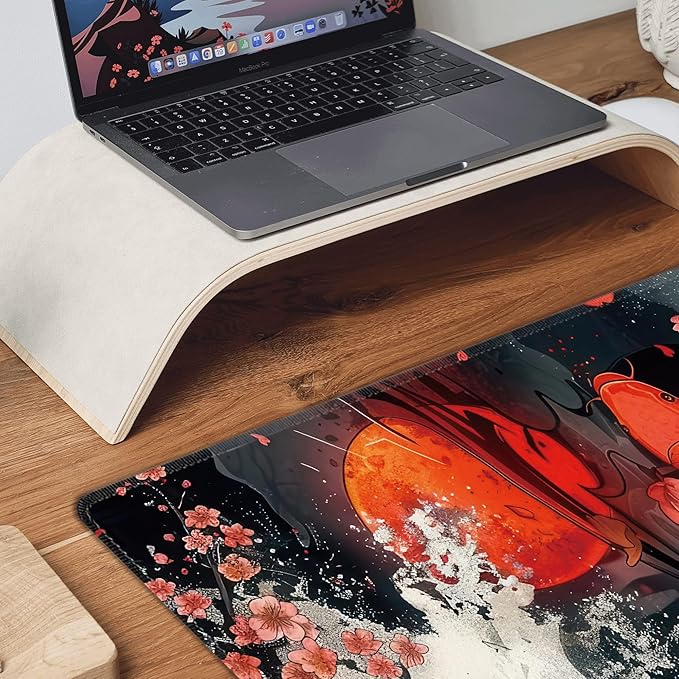 Koi Fish Large Mouse Pad,Gaming Keyboard Desk Pad,Extended Mouse Mat Non-Slip Rubber Base with Stitched Edges for Office Game Home XXL 35.4"x15.7"