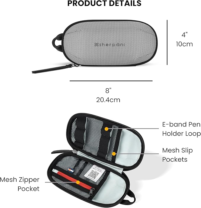 Sherpani Mini Co-Pilot, Travel Cable Bag, Cord Storage Organizer, Small Tech Pouch, Accessory Carrying Case, Travel Gift for Women (Sterling)