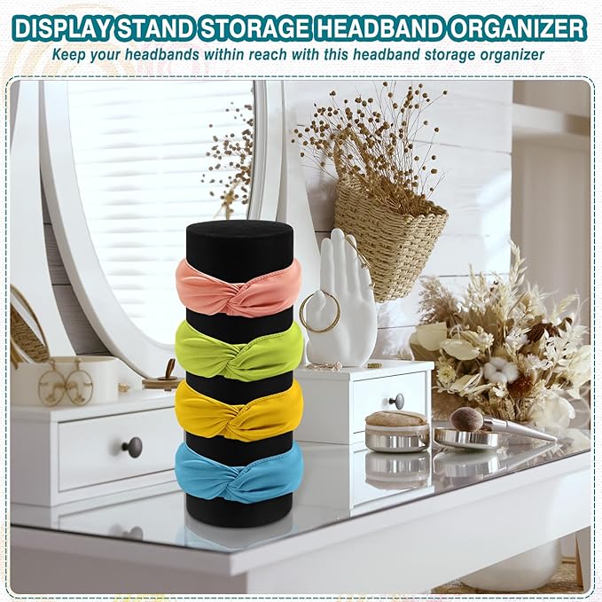 Geetery 2 Pcs Vertical Headband Holder Organizer Hairband Display Stand Headband Stand for Women Hair Hoop Accessories(Black)