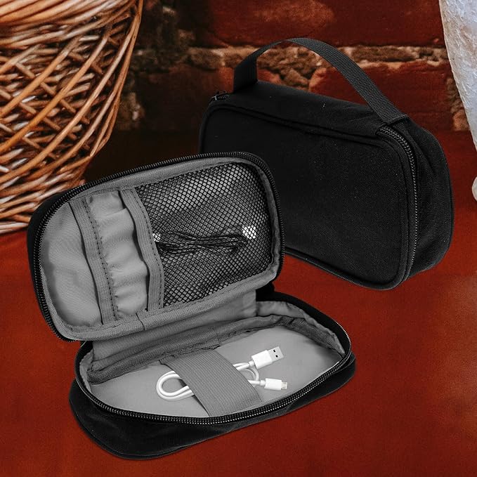 Wear-resistant Electronic Organizer Bag Large Capacity Travel Cable Storage Pouch for USB Chargers Power Bank Accessories Portable Protective Case with Smooth-zip Closure for Tech
