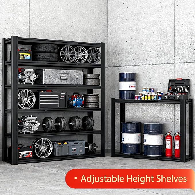 Heavy Duty Storage Shelves Unit, Adjustable Metal Garage Shelving,4200LBS Garage Storage Industrial Shelves,Storage Racks,Steel Shelf Suitable for Shop,Warehouse,Basement