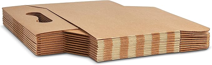 MT Products Brown 6 Pack Bottle Holder 12 oz. - Kraft Cardboard Bottle Carrier (Pack of 10) - Made in the USA