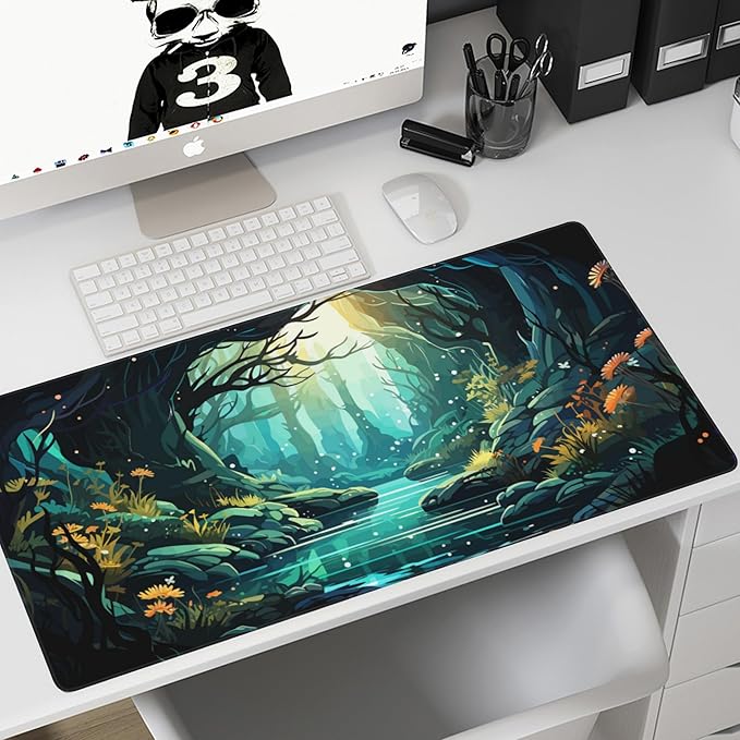 Gaming Mouse Mat Beautiful Landscape Large Mouse Pad Extended Mouse Pad Desk Mat Non-Slip Rubber Base Mice Pad Desk Pad for Office Game Home 35.4x15.75 in