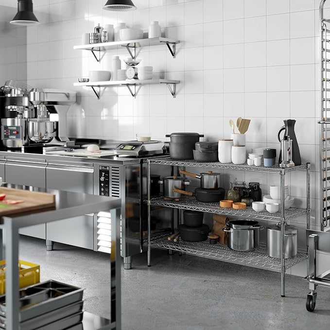 18" Deep x 48" Wide x 34" Height Wire Shelving Kit | 3-Tier | NSF Commercial Storage Rack Unit