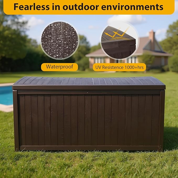 Large Outdoor Storage Box UVs-Resistants Outside Storage Box Container Waterproof for Furniture Outdoor Cushions Garden Tools