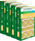 Filterbuy 15.75x27.63x3.50 Air Filter MERV 11 Superior Pet & Allergy Defense (4-Pack), Pleated HVAC AC Furnace Filters for AprilAire Space-Gard 104 & 2140 (Actual Size: 15.69 x 27.56 x 3.50)