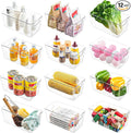 12 Pack Clear Plastic Storage Bins, Acrylic Pantry Organizer and Storage Bins, Fridge Organizer, Small Plastic Containers with Handles, CabinetOrganizer for Shelves,Snack,Refrigerator, Arts and Crafts