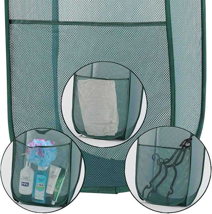 4Pcs Pop Up Laundry Basket Set，Collapsible Pop Up Hamper in 4 Colors, Mesh Laundry Basket for Home, Dorm, Travel & Storage