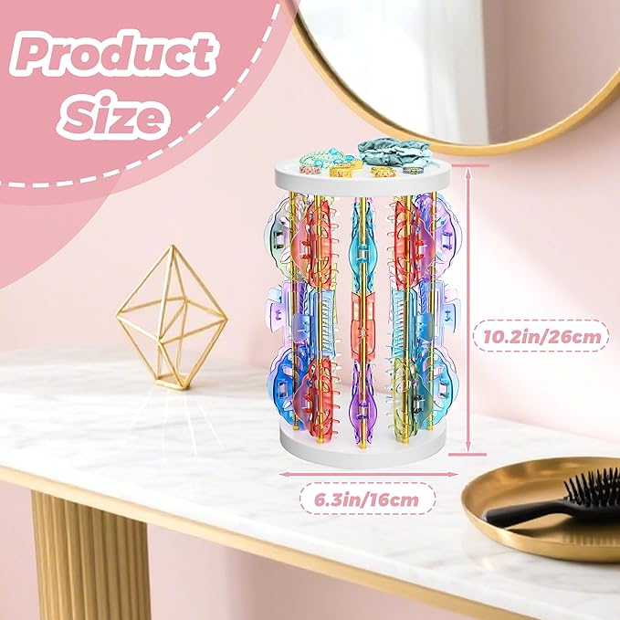 Metal Claw Clip Organizer Holder, Hair Clip Storage for Women, Hair Accessories Organizer Display Stand, Hair Claw Clip Holder for Bedroom Bathroom College Dorm Room Decor (Gold)