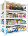 PrimeZone 36" W x 16" D x 72" H Closet Storage Shelves - 5 Tier White Metal Connector Shelving, Adjustable Heavy Duty Garage Shelves, Utility Rack Organizer Shelf for Kitchen Pantry Closet Garage