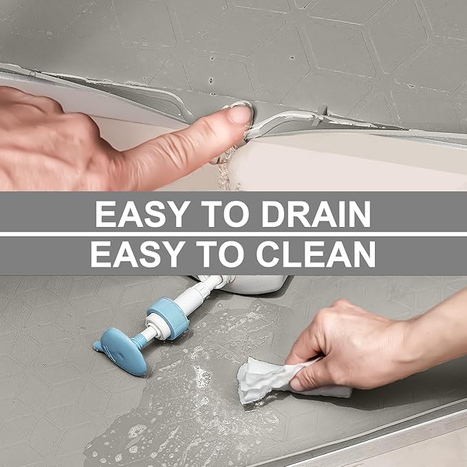 Under Sink Mat, 34" x 22" Waterproof Silicone Under Sink Tray for Kitchen & Laundry Cabinets, Kitchen Cabinet Shelf Protector, Up to 3.3 Gallons Liquid, Fits 36 inch Standard Cabinet(Grey)