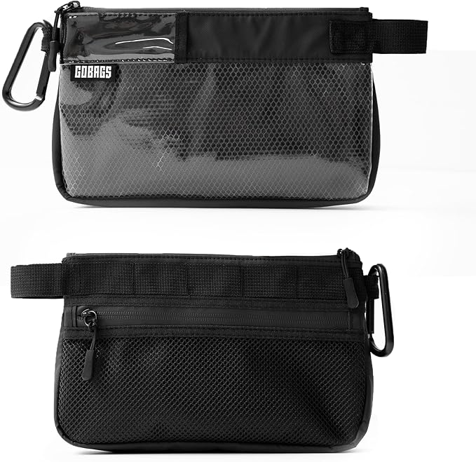 GOBAGS Production Zipper Bags - Electronics & Camera Accessories Bag - Cable organizer, Gear Accessory Pouch, Travel Camera Essentials (Small, Black, 2 pack)