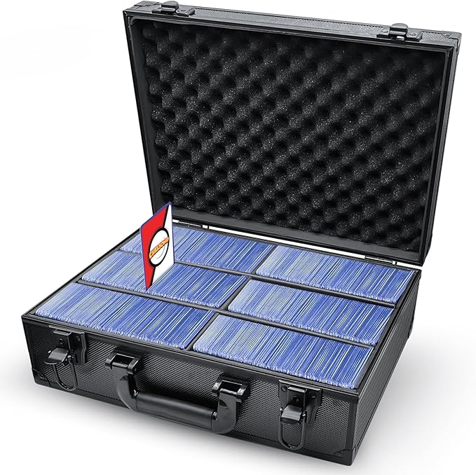 JIFTOK Top Loaders Case for Cards, Portable Toploader Storage Box for 3" x 4" 35pt Rigid Card Holders Fits 600+ Cards, Hard Case Trading Card Storage Box for Sports Card