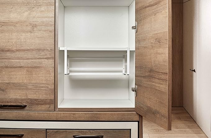 Nxconsu 2Pack Under Shelf Storage Basket Organizer Hanging Holder for Cabinet Pantry Kitchen Cupboard Desk Counter Bookshelf Organization Add-on Space Saver Heavy Duty Slide-in White Large