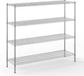 21" Deep x 72" Wide x 64" Height Wire Shelving Kit | 4-Tier | NSF Commercial Storage Rack Unit