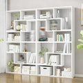 Expandable Bookcase with Adjustable Width,Wooden Room Divider Bookshelf,Standing Display Storage Organizer for Living Room,Study Room or Home Office