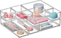 Amazing Abby - QuickSort - Plastic Stackable Organizers (8-Piece Set) for Vanity and Desk Drawer, Perfect Storage Solution for Beauty Products, Office Supplies, Decorative Items, and More