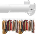 Closet Rod 50-75 Inches, Adjustable Heavy Duty Metal White Closet Rods for Hanging Clothes 1.3 Inches Diameter for Wardrobes Laundry