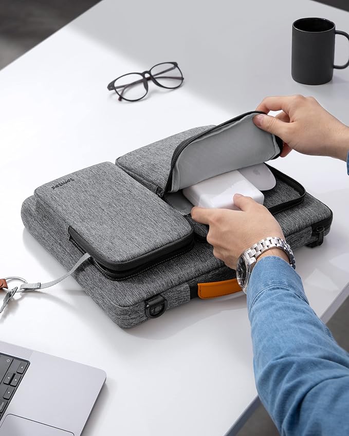 tomtoc Laptop Shoulder Bag for 2025 14 Inch MacBook Pro M5/M4/M3/M2/M1 Pro/Max 2025-2021, 13.5-14.4 Surface Laptop 7/6/Studio 2, Surface Book 3, 360 Protective Case Fit Asus VivoBook