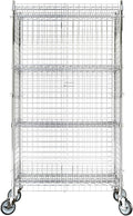 18"x36"x70" Metal Wire Chrome Security Heavy Duty Commercial NSF Certified Storage Unit | Mobile Wire Security Cage Kit