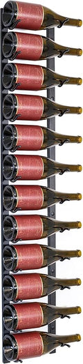Jagged Ridge Wine Rooms - Premium Wall Mounted Metal Wine Rack - 12 Wine Bottles Holder - Modern Wine Rack, Matte Black - Space Saving for Home, Kitchen, Bar - Designed in Canada by Wine Enthusiasts