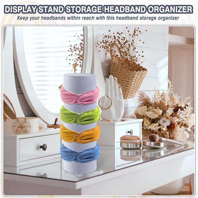 Geetery 2 Pcs Vertical Headband Holder Organizer Hairband Display Stand Headband Stand for Women Hair Hoop Accessories(Gray)