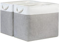 Bidtakay Large Storage Bins for Clothes Fabric Deep Baskets for Organizing Set of 2 Grey Fabric Pantry Storage Bins for Hallway Living Room Blankets 17x12x15 in Extra Large Shelf Tote Baskets