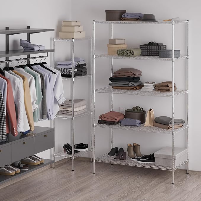 24" Deep x 48" Wide x 86" Height Wire Shelving Kit | 5-Tier | NSF Commercial Storage Rack Unit