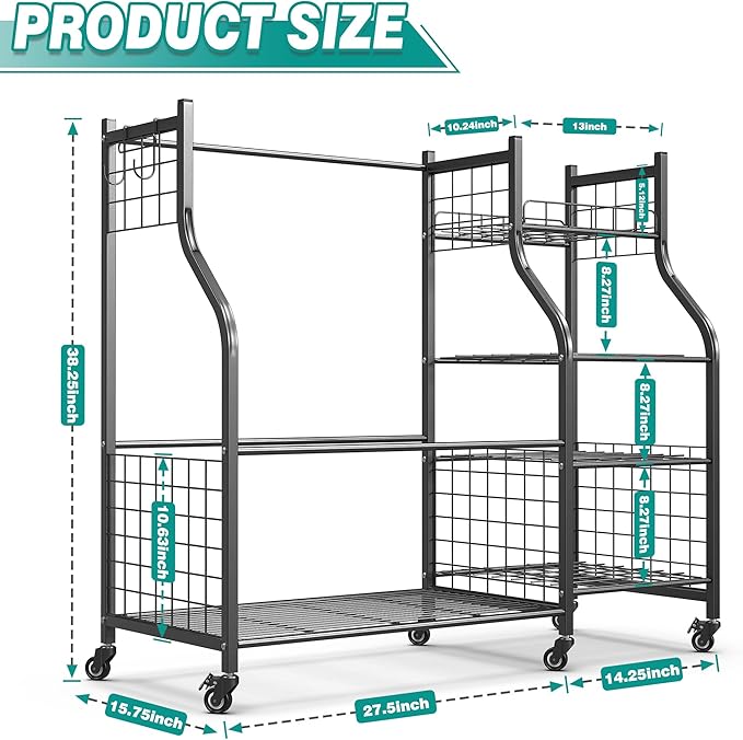 EVERHANGER Golf Bag Storage Organizer, Freestanding Golf Bag Holder Stand, Heavy Duty Golf Storage Rack for Garage, Club