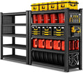 SILVEL 48.2" W Garage Shelving, 5000LBS Heavy Duty Metal Shelving, 2025 Solid Storage Shelves with 2 Side Pegboards, Industrial 5 Tier Shelves for Basement Pantry Warehouse Supermarket, 2 Pack