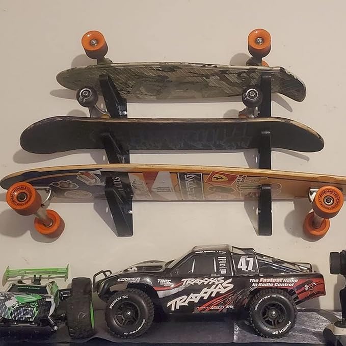StoreYourBoard Longboard Wall Rack, Triple Longboard Storage