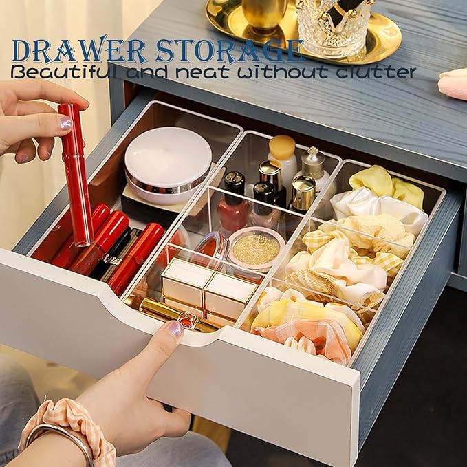Acrylic Organizer 2 pieces Makeup Organizer Countertop For Drawers Organizer Storage Bathroom Organizers And Storage Is A Good Choice For Desktop Finishing (2)