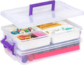 IRIS USA 9 Qt. Plastic Craft Storage Container Bins with Lids, 1 Pack, Small Art & Office Supply Organizer Tote, Sensory Bins & Boxes for Home & University, Latchable, Stackable, Portable, Clear