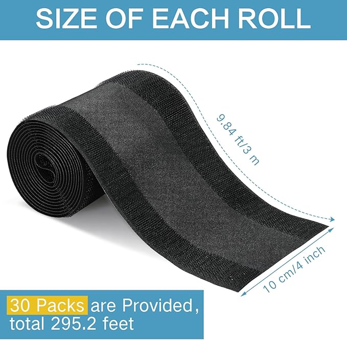 WILLBOND Carpet Cord Cover Cable Protector Floor Cover Cable Protector Management Only for Commercial Office Carpet(295.28 ft,Black)