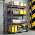 48" H Storage Shelves 31.5" W Garage Shelving Adjustable 1600LBS Metal Shelving Heavy Duty 4 Tier Garage Shelves for Pantry Kitchen Closet Basement Warehouse