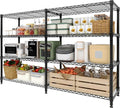Garvee Metal Storage Shelves Heavy Duty Metal Shelving, 4-tier Wire Shelving Unit Shelves for Storage, Adjustable Shelf Organization for Garage Pantry Kitchen Commercial Basement, 59"W*13.8"D*59.5"H