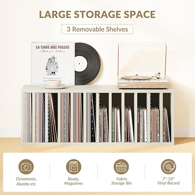 IOTXY DIY Modular Cube Bookcase - CubeXY Customizable Stackable Expandable Basic Shelving Units, 12-Cube Wooden Open Bookshelf with Removable Shelves for Vinyl Record Storage Organizer, Oak