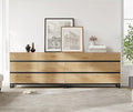 WAMPAT Dresser for Bedroom, Closet Organizers and Storage with 12 Drawers, Chest of Drawers with Metal Base, Modern Wooden Dresser for Living Room, Bedroom, Oak