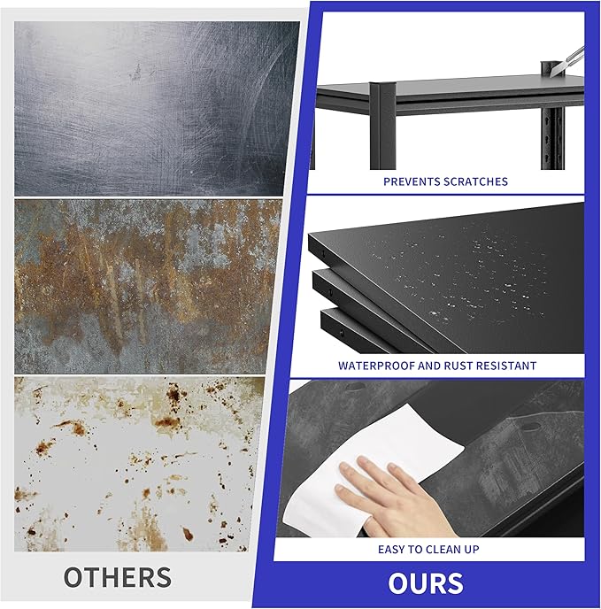 Garage Shelving,5 Tier 72"X47.2"X23.6"Inches,Storage Shelves Heavy Duty Thickened Metal Shelves Shelving Units and Storage,Garage Shelves Unit for Basement Metro