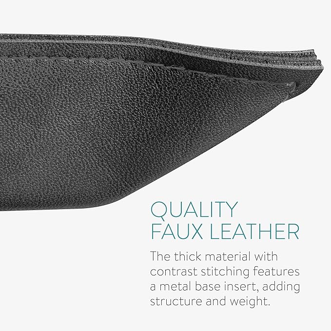 Navaris Faux Leather Valet Tray Set of 2 - Catch All Tray for Key Entryway Table Nightstand - Catchall for Keys Watch Remote Phone - Valet Storage for Men - Mens Storage Dish