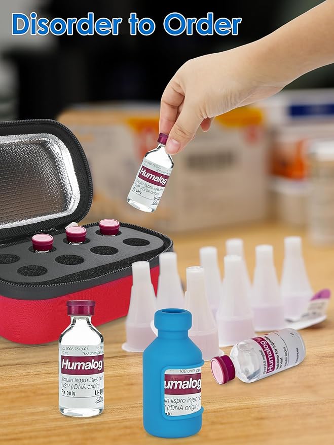 YOUSHARES Insulin Fridge Holder Storage Case Organizer, Insulin Vial Organizer Bag Fits Standard 10ml U-100 Vials, Built-in Aluminium Foil | Safe and Reliable Bottle Protector