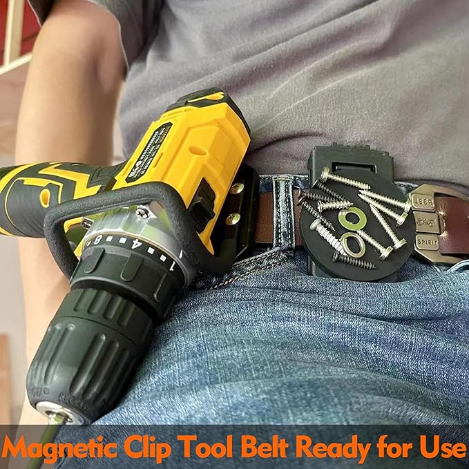 MUTUACTOR Tool Holster Belt Clip,Heavy-Duty Magnetic Tool Holder for Belt Clip,Anti-Slip Strong Magnetic Clips Tool Belt Accessories for Hammer Screwdrivers Adjustable Wrench Heavy Tools Hardware