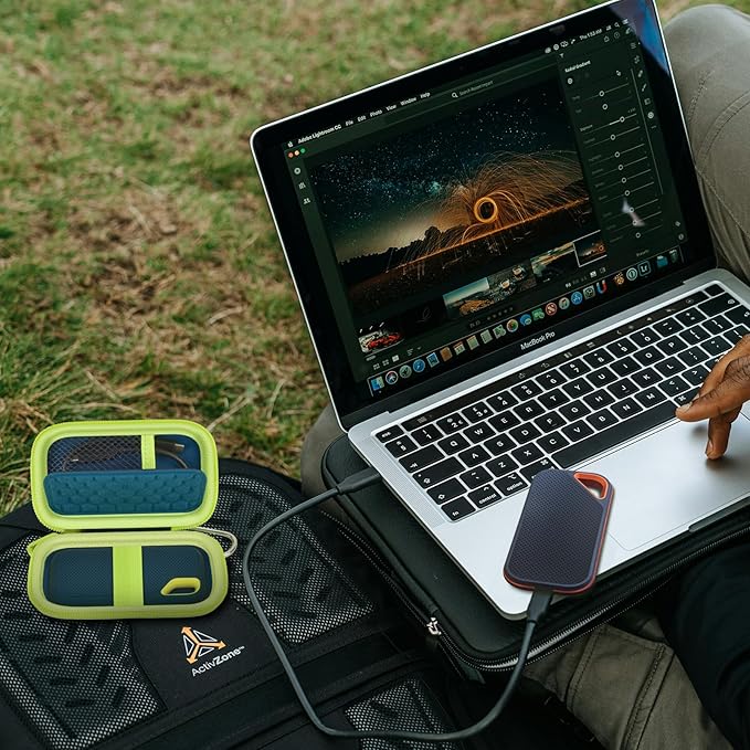 Hard Case Compatible with SanDisk Extreme PRO 500GB 1TB 2TB 4TB Portable External SSD. Carrying Travel Holder for Crucial X8 Solid State Drive (Box Only)-Navy Blue