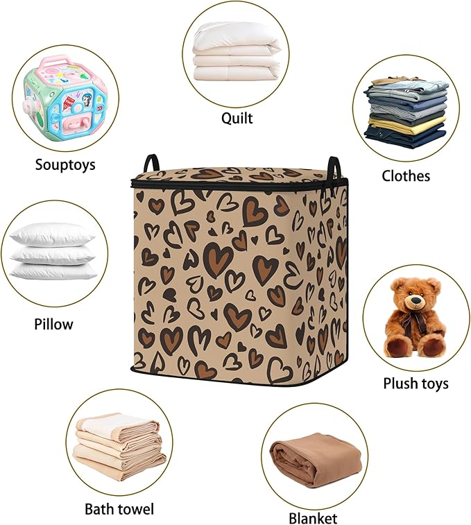 Large Comforter Storage Bag with Zipper,Closet Organizer for Clothes/Blankets/Quilts/Pillows,Fabric Storage Bags with Portable Handles 95L(2-Pack)