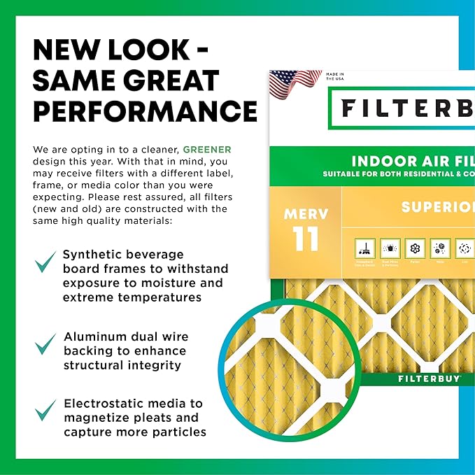 Filterbuy 19x20x5 Air Filter MERV 11 Superior Pet & Allergy Defense (4-Pack), Pleated HVAC AC Furnace Filters for Bryant, Carrier, BDP, Day & Night, and Payne (Actual Size: 19.06 x 19.81 x 4.25)