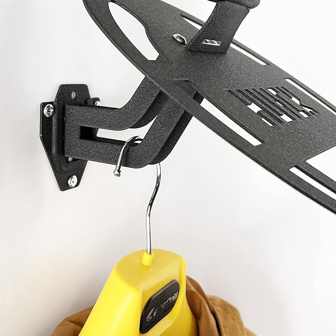 HUCK 2 Pack Helmet Wall Mount Holder Rack for Motorcycle Helmets, Coats (Basic, Black)
